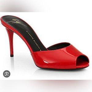 Giuseppe Zanotti Patent Leather Mid Heel Mules EU 37/US 6.5